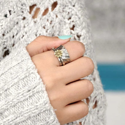 Fashion Chrysanthemum Metal Plating Metal Women's Rings