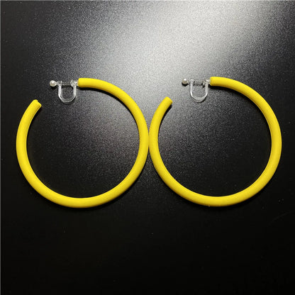 Fashion Circle Arylic Alloy Spray Paint Ear Clips Earrings