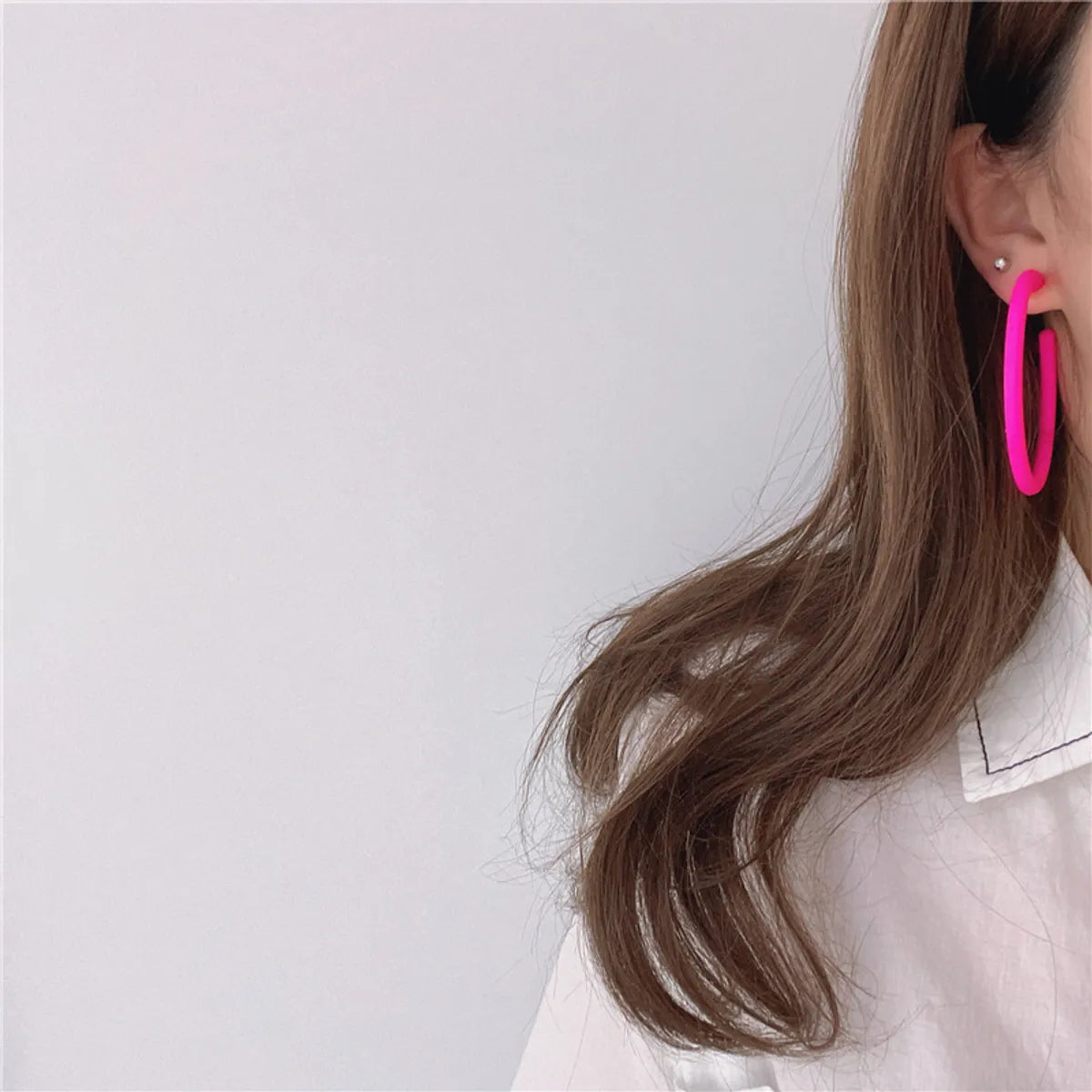 Fashion Circle Arylic Alloy Spray Paint Ear Clips Earrings