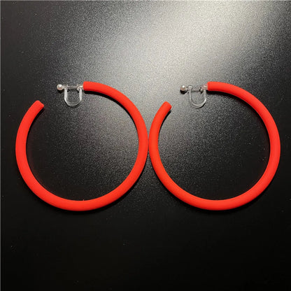 Fashion Circle Arylic Alloy Spray Paint Ear Clips Earrings