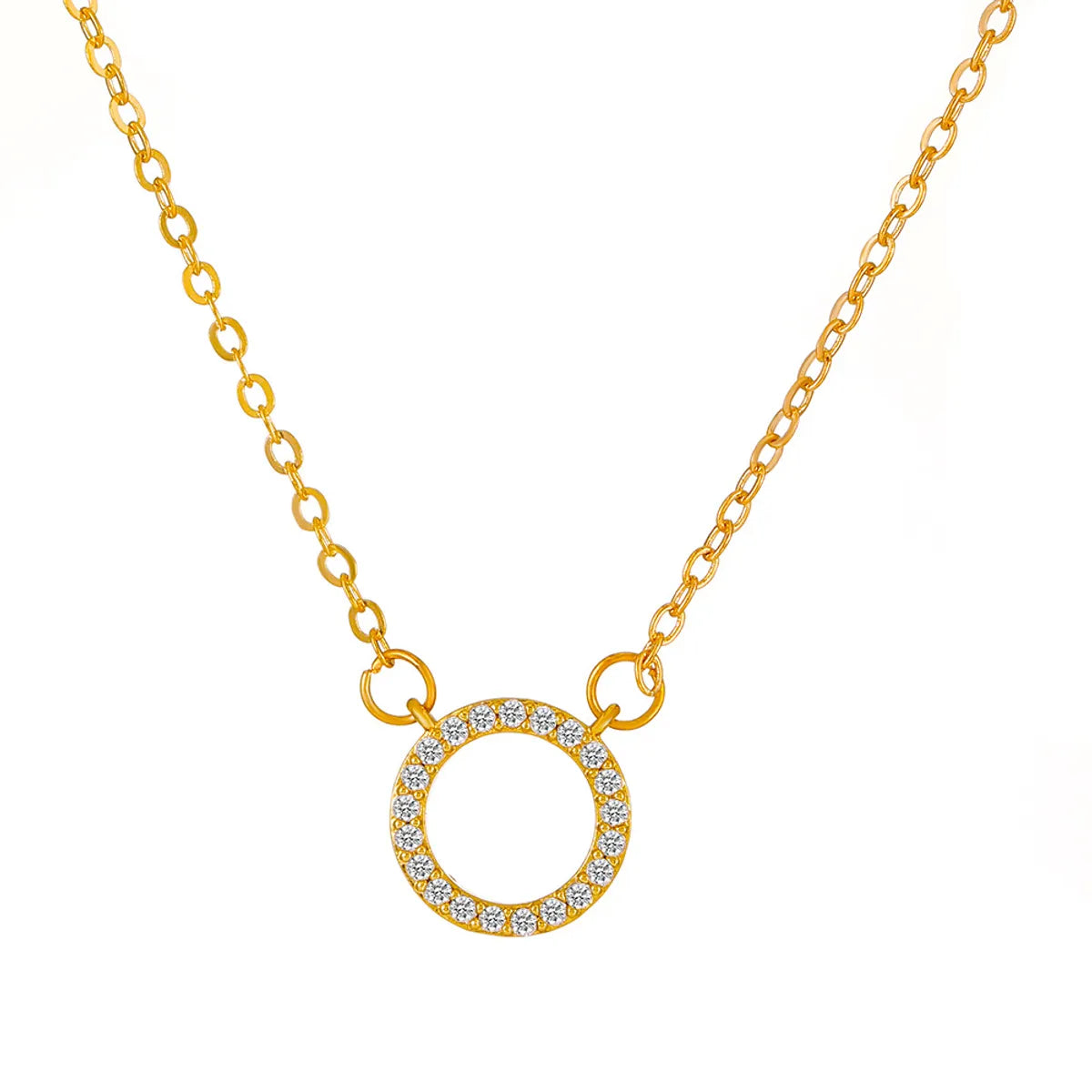 Fashion Circle Copper Necklace Inlay Zircon Copper Necklaces