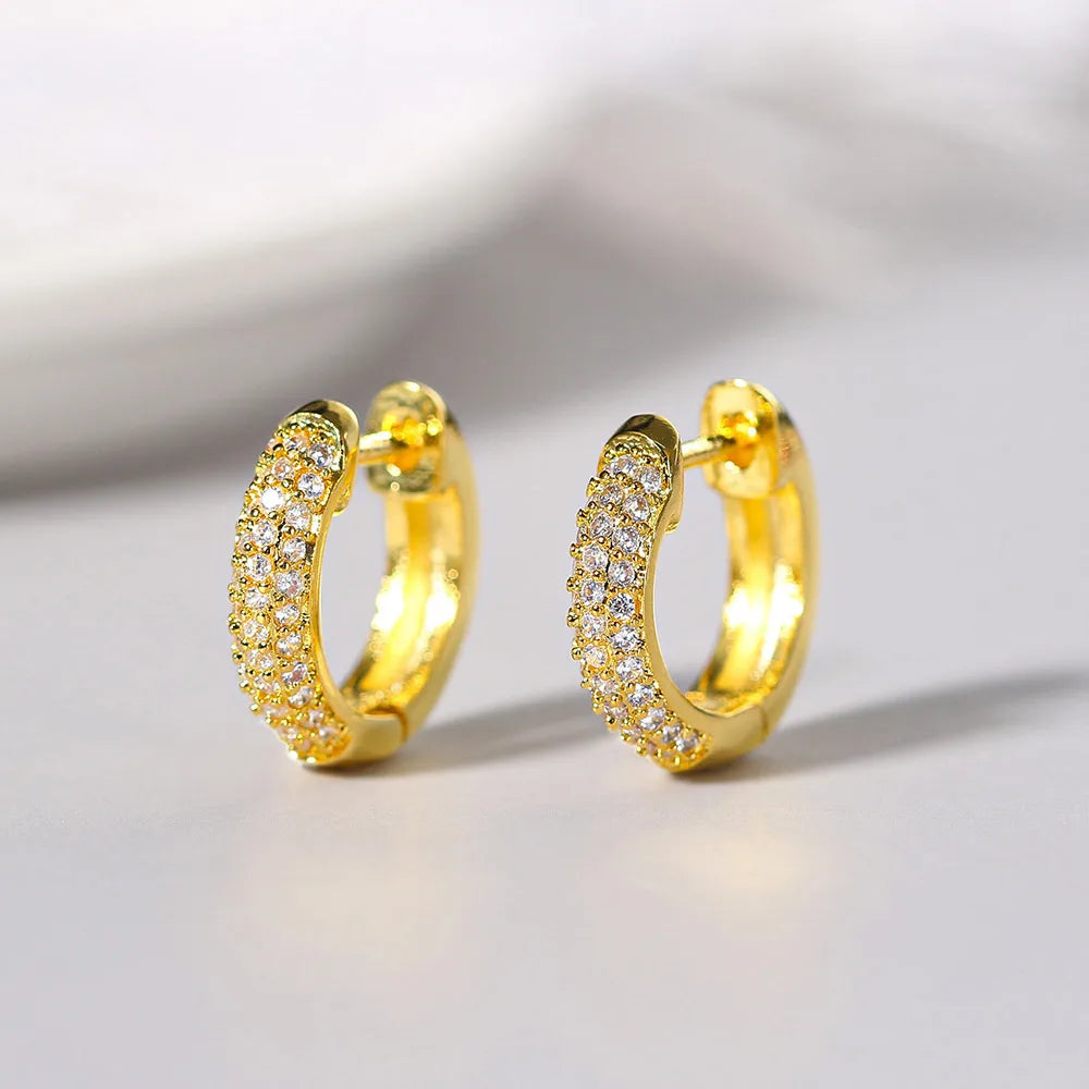 Fashion Circle Copper Plating Zircon Earrings 1 Pair