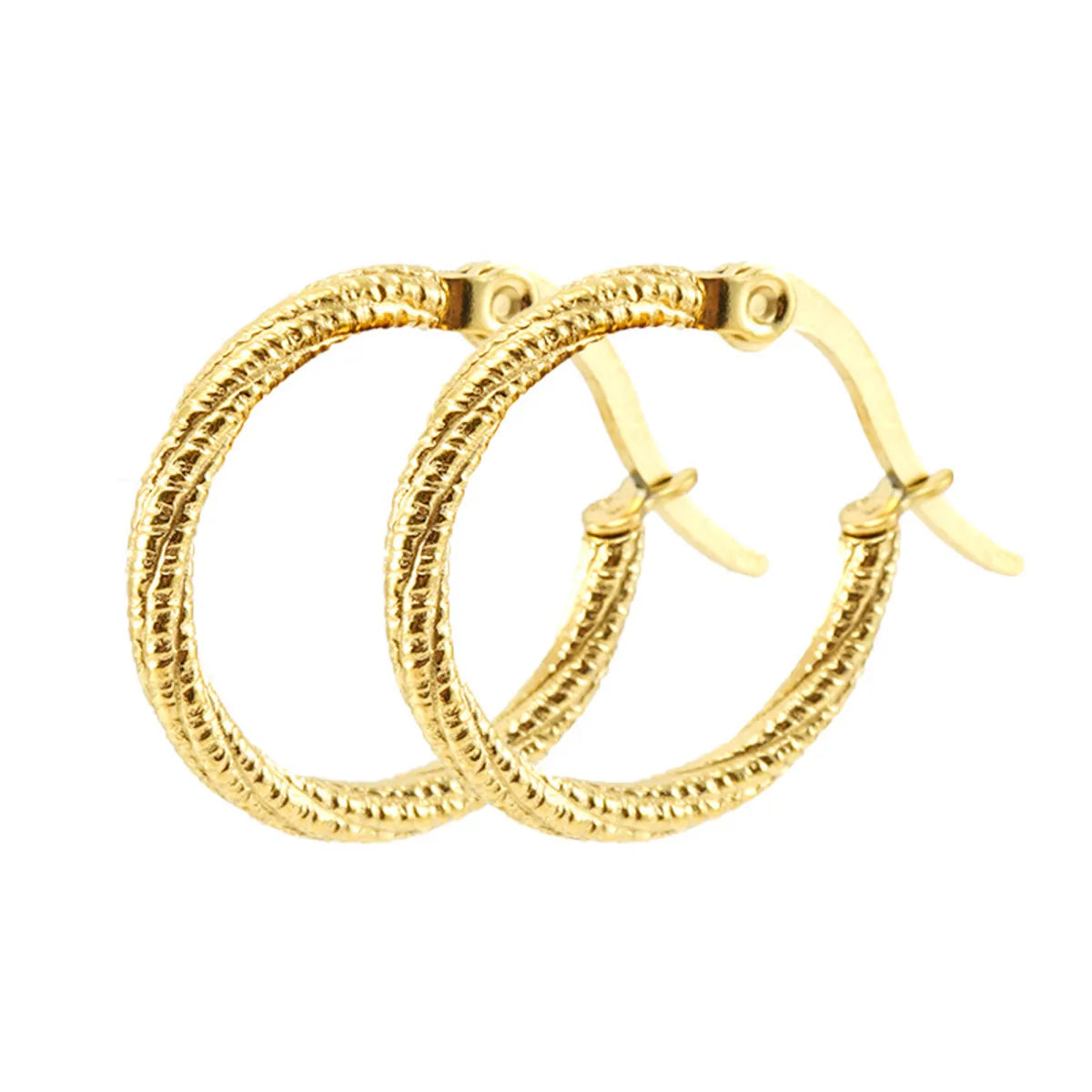 Fashion Circle Stainless Steel Hoop Earrings Gold Plated Stainless Steel Earrings