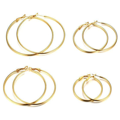 Fashion Circle Stainless Steel Polishing Plating Earrings 1 Pair