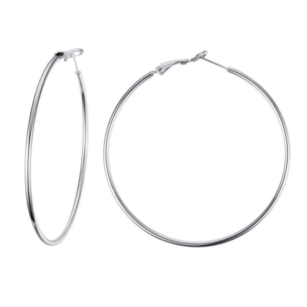 Fashion Circle Stainless Steel Polishing Plating Earrings 1 Pair