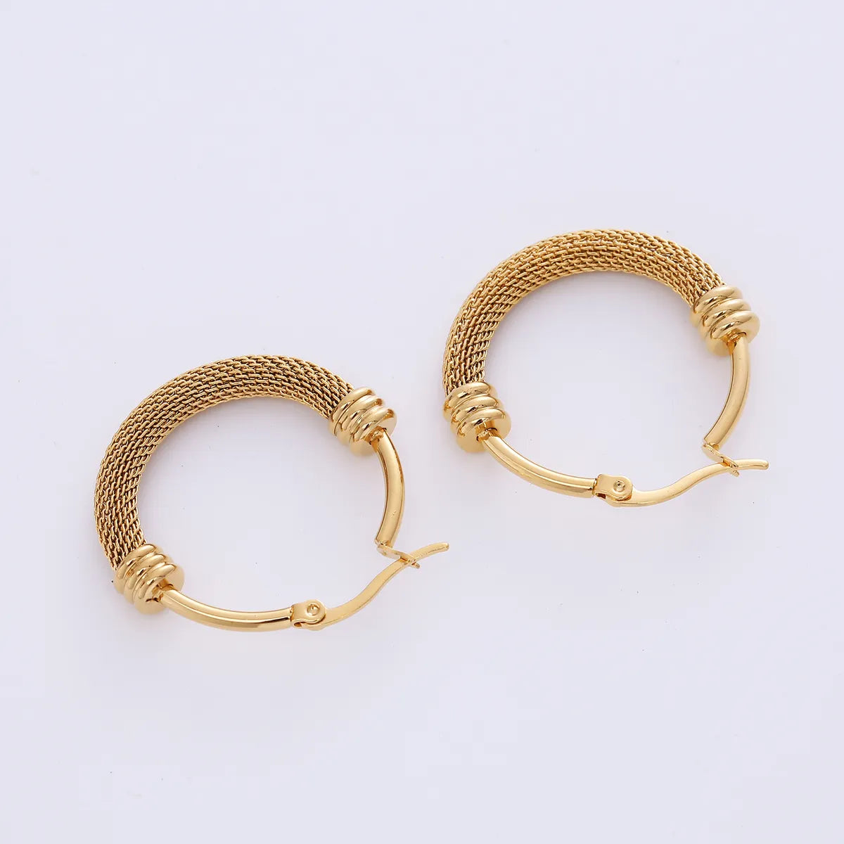 Fashion Circle Plating Titanium Steel Earrings