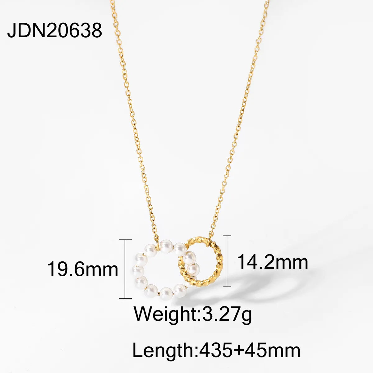 Wholesale Jewelry Fashion Circle 304 Stainless Steel 18K Gold Plated Pearl Plating Hollow Out Necklace