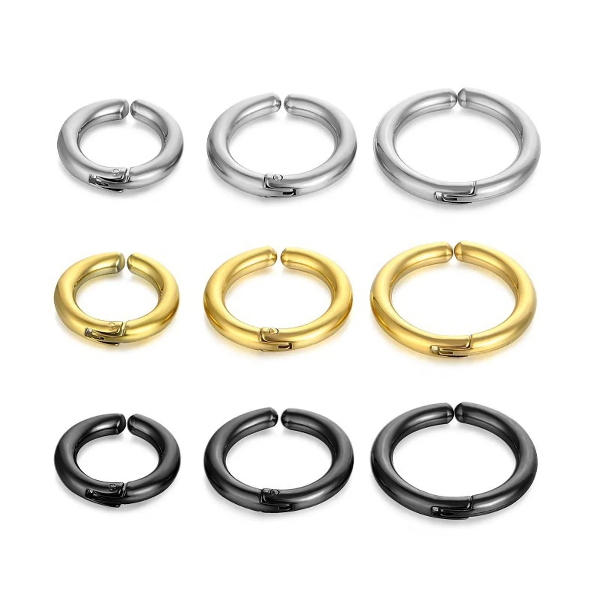 1 Piece Fashion Circle Plating Titanium Steel Earrings