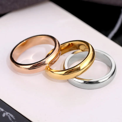 Fashion Circle Titanium Steel Plating Rings 1 Piece