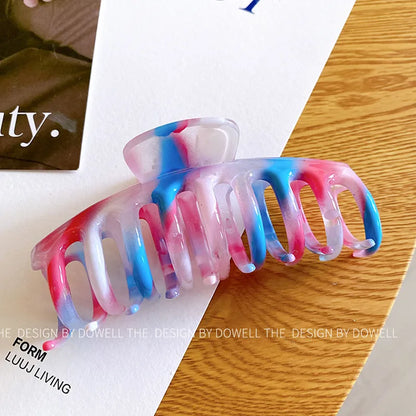 Fashion Color Block Acetic Acid Sheets Plating Hair Claws 1 Piece