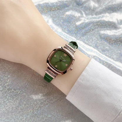 Fashion Color Block Buckle Quartz Women'S Watches