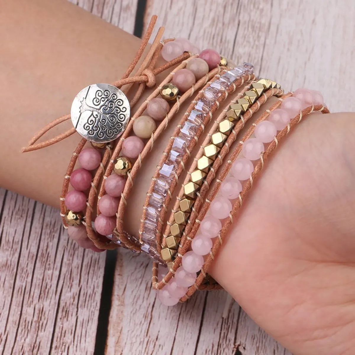 Fashion Color Block Natural Stone Plating Natural Stone Beads Bracelets