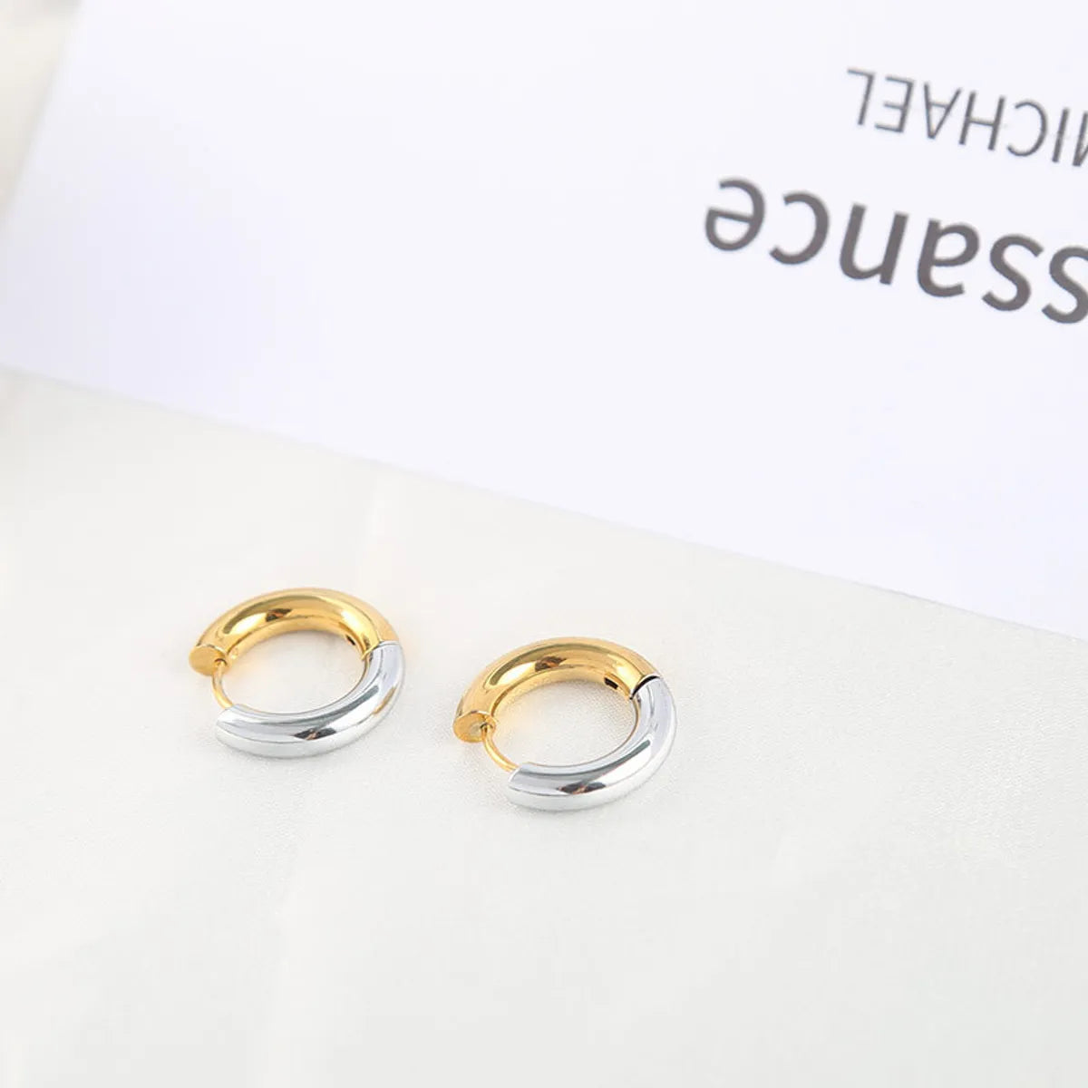 1 Piece Fashion Color Block Plating Stainless Steel Earrings