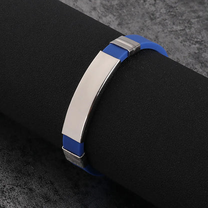 Fashion Color Block Titanium Steel Bangle