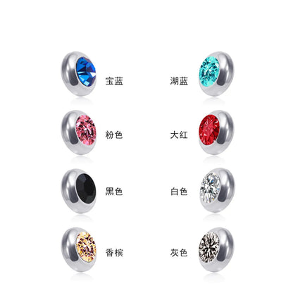 Fashion Color Diamond Stainless Steel Non-Pierced Earrings