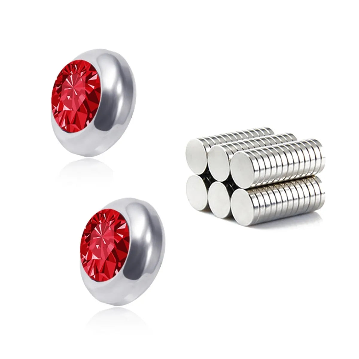 Fashion Color Diamond Stainless Steel Non-Pierced Earrings