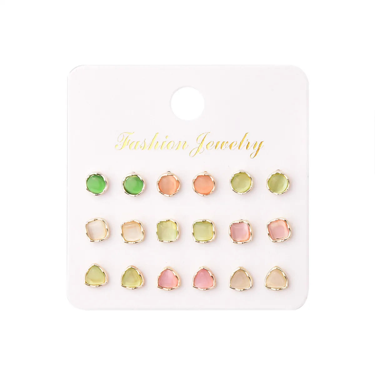 Fashion Color Geometric Round Triangle Earrings Set Wholesale