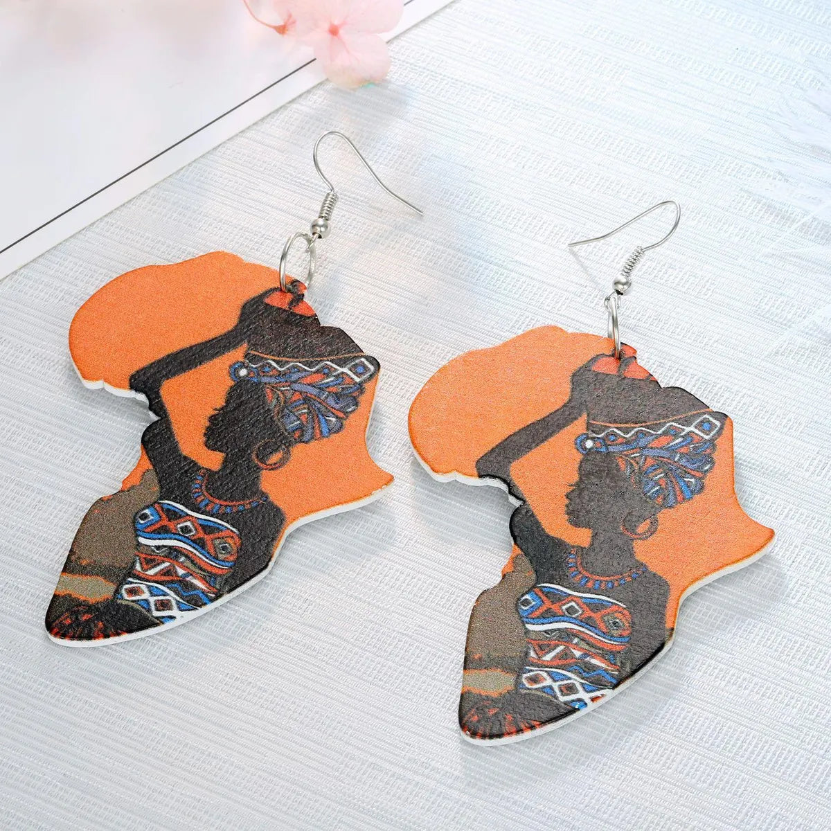 Fashion Color Resin African Map Earrings Nhgo142985