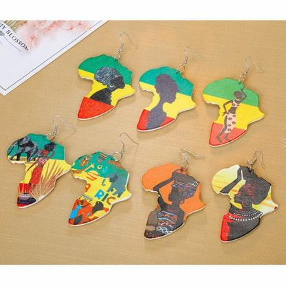 Fashion Color Resin African Map Earrings Nhgo142985