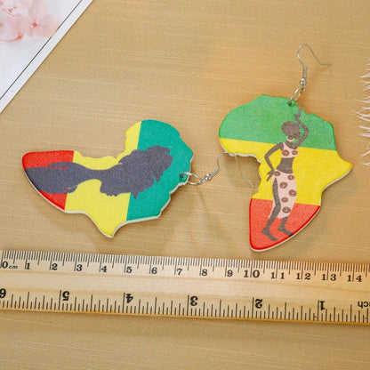 Fashion Color Resin African Map Earrings Nhgo142985