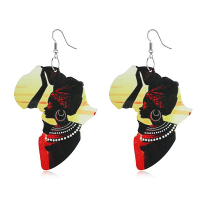 Fashion Color Resin African Map Earrings Nhgo142985