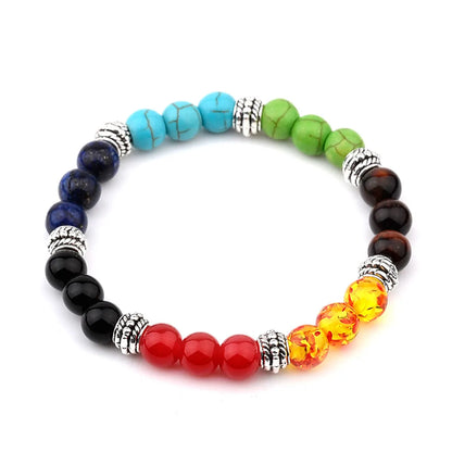 Cross-border Hot Bracelet Colorful Beads Turquoise Frosted Agate Bead Energy Buddha Beads Elastic Bracelet Wrist Ring Women