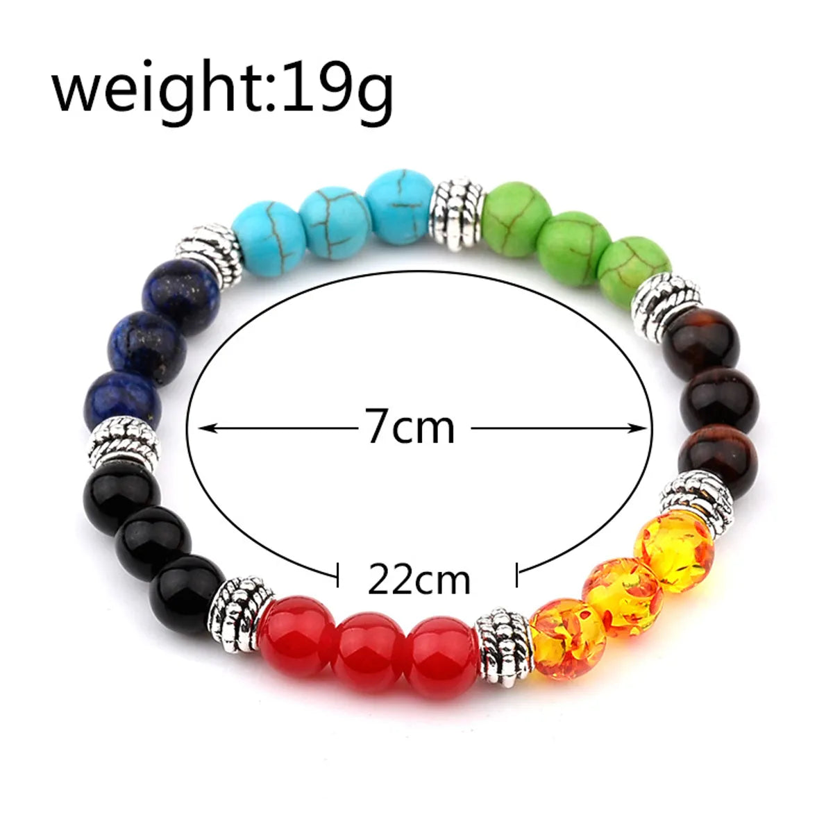 Cross-border Hot Bracelet Colorful Beads Turquoise Frosted Agate Bead Energy Buddha Beads Elastic Bracelet Wrist Ring Women