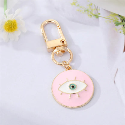 Fashion Colorful Oil Eyelash Eye Keychain Drill Patch Pendant Accessories