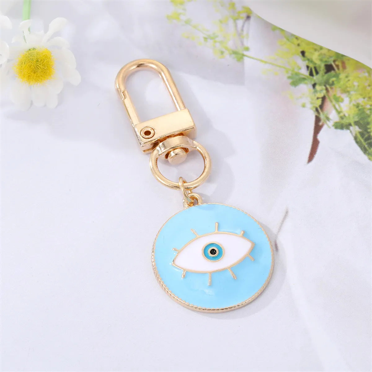 Fashion Colorful Oil Eyelash Eye Keychain Drill Patch Pendant Accessories