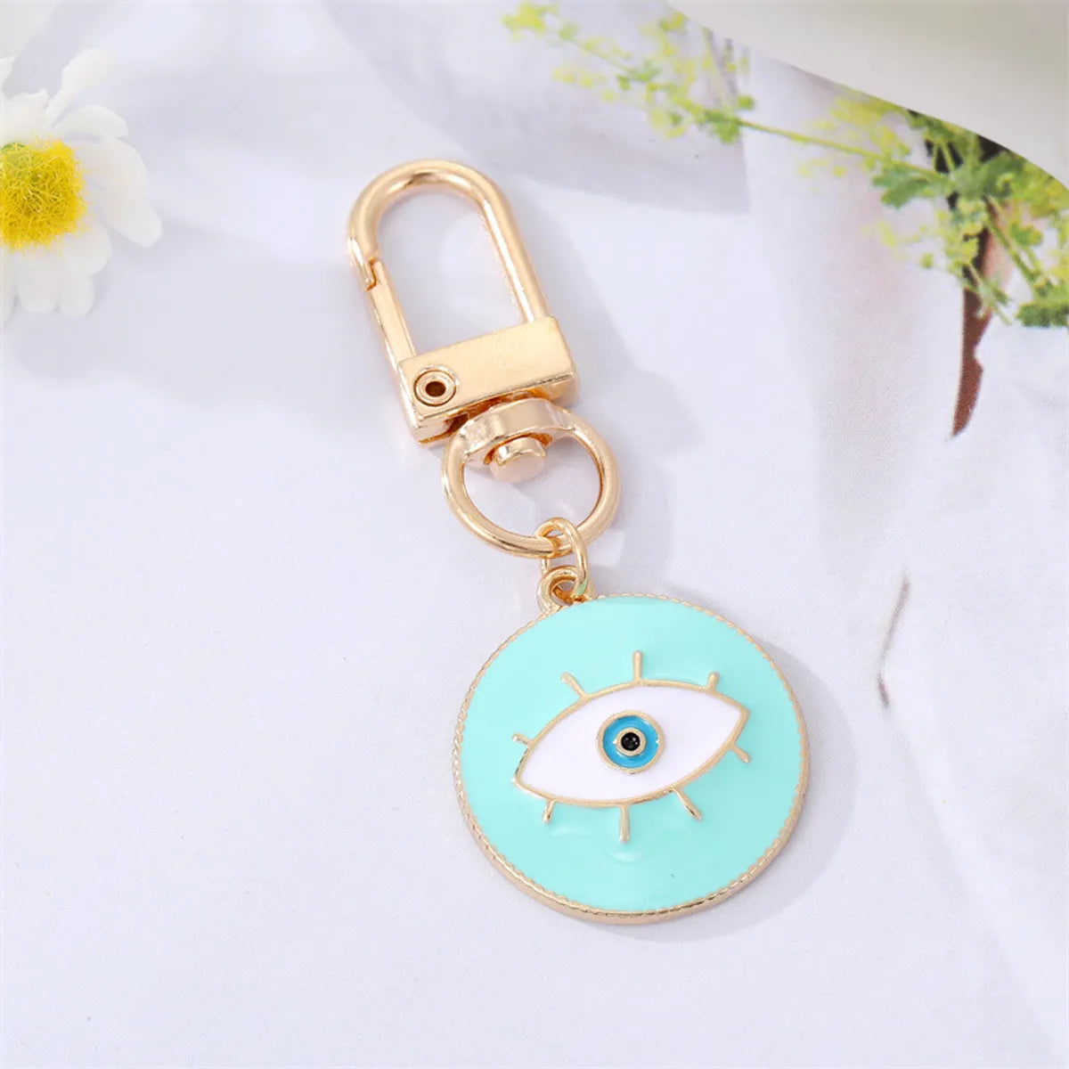 Fashion Colorful Oil Eyelash Eye Keychain Drill Patch Pendant Accessories