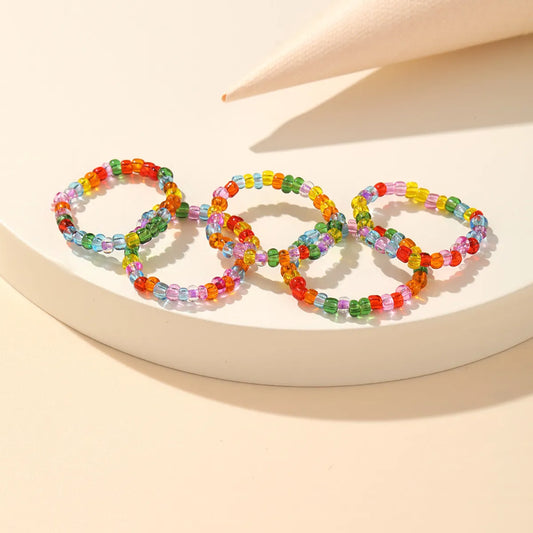 Fashion Colorful Resin Glass Women's Rings