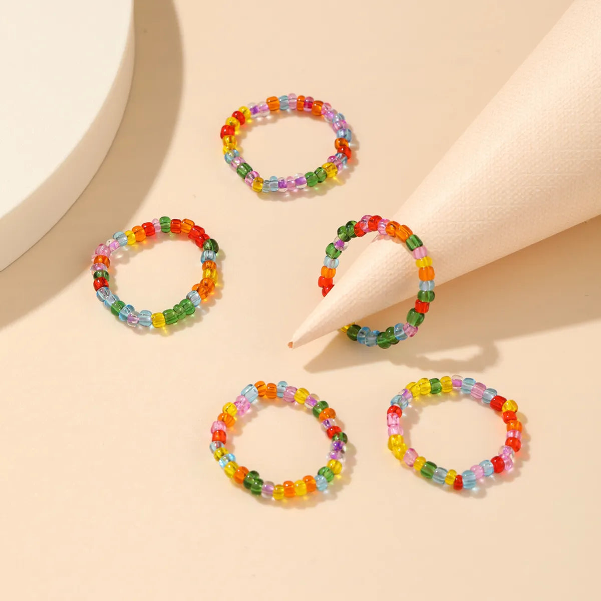 Fashion Colorful Resin Glass Women's Rings