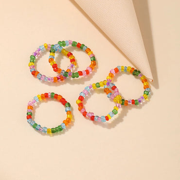 Fashion Colorful Resin Glass Women's Rings