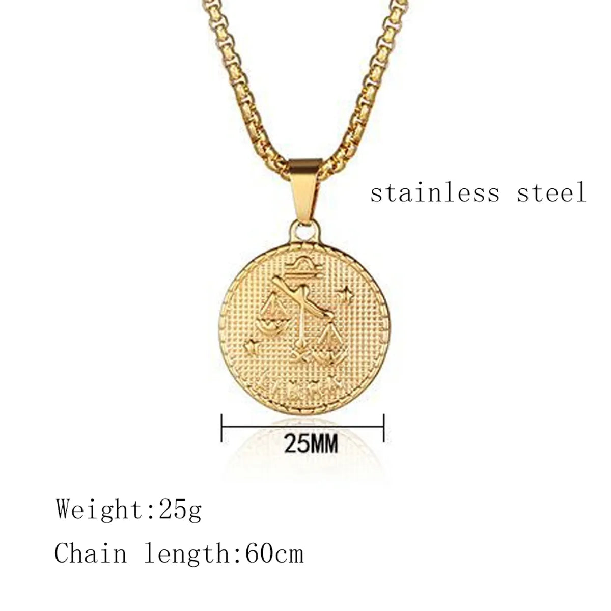 Fashion Constellation Titanium Steel Pendant Necklace Gold Plated Stainless Steel Necklaces