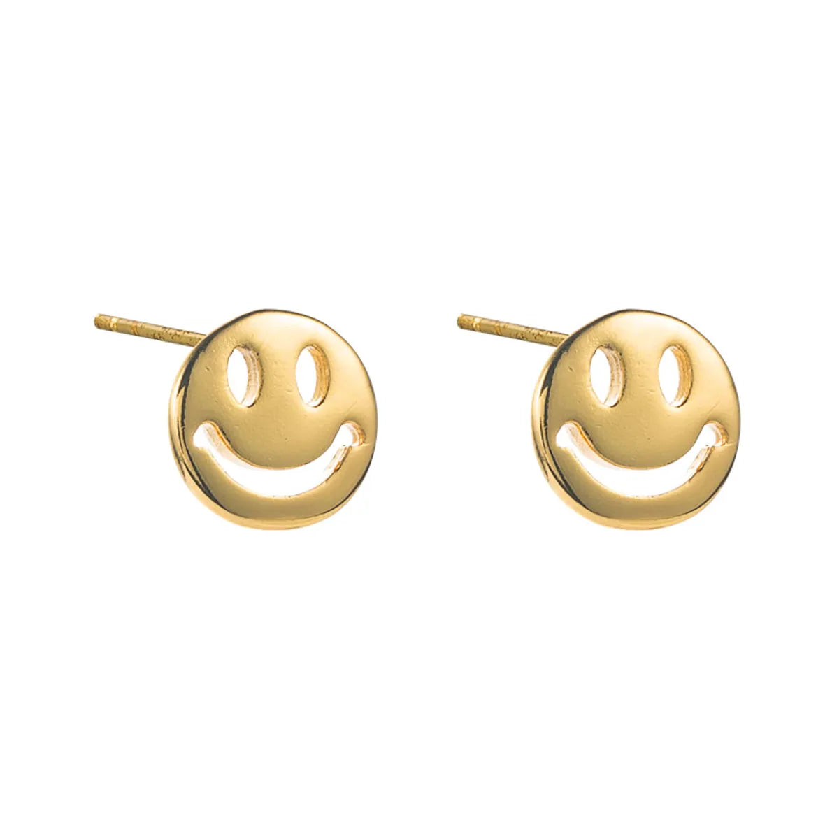 Fashion Copper Gold-plated Micro-inlaid Zircon Smiley Face Earrings