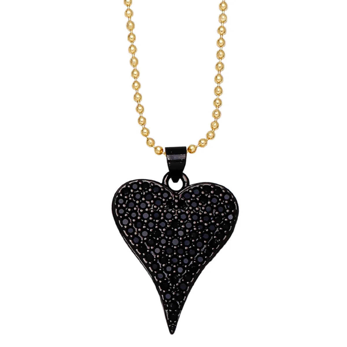 Fashion Copper Inlaid Color Zircon Peach Heart Pendant Clavicle Chain