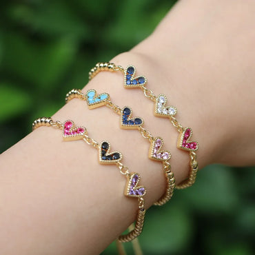 Fashion Geometric Copper Artificial Gemstones Bracelets In Bulk