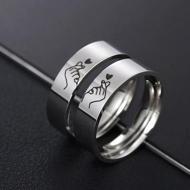 Fashion Couple Rings Heart Titanium Steel Ring