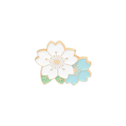 Fashion Creative Cartoon Cherry Blossom Contrast Color Alloy Brooch