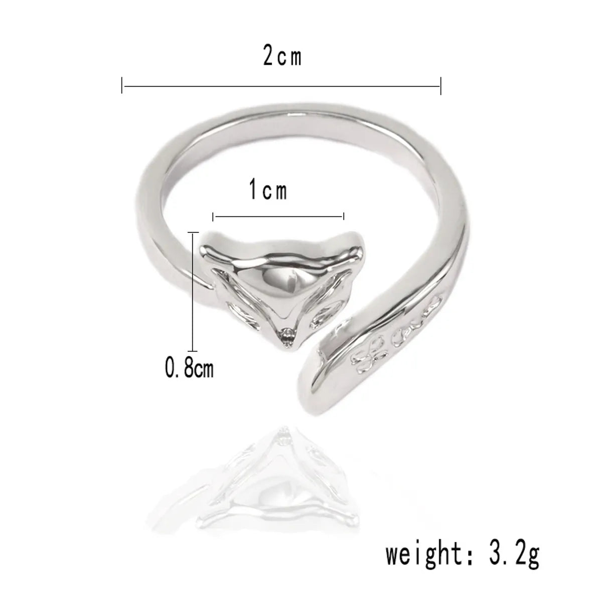 Fashion Creative Cute Animal Fox Geometric Open Alloy Ring