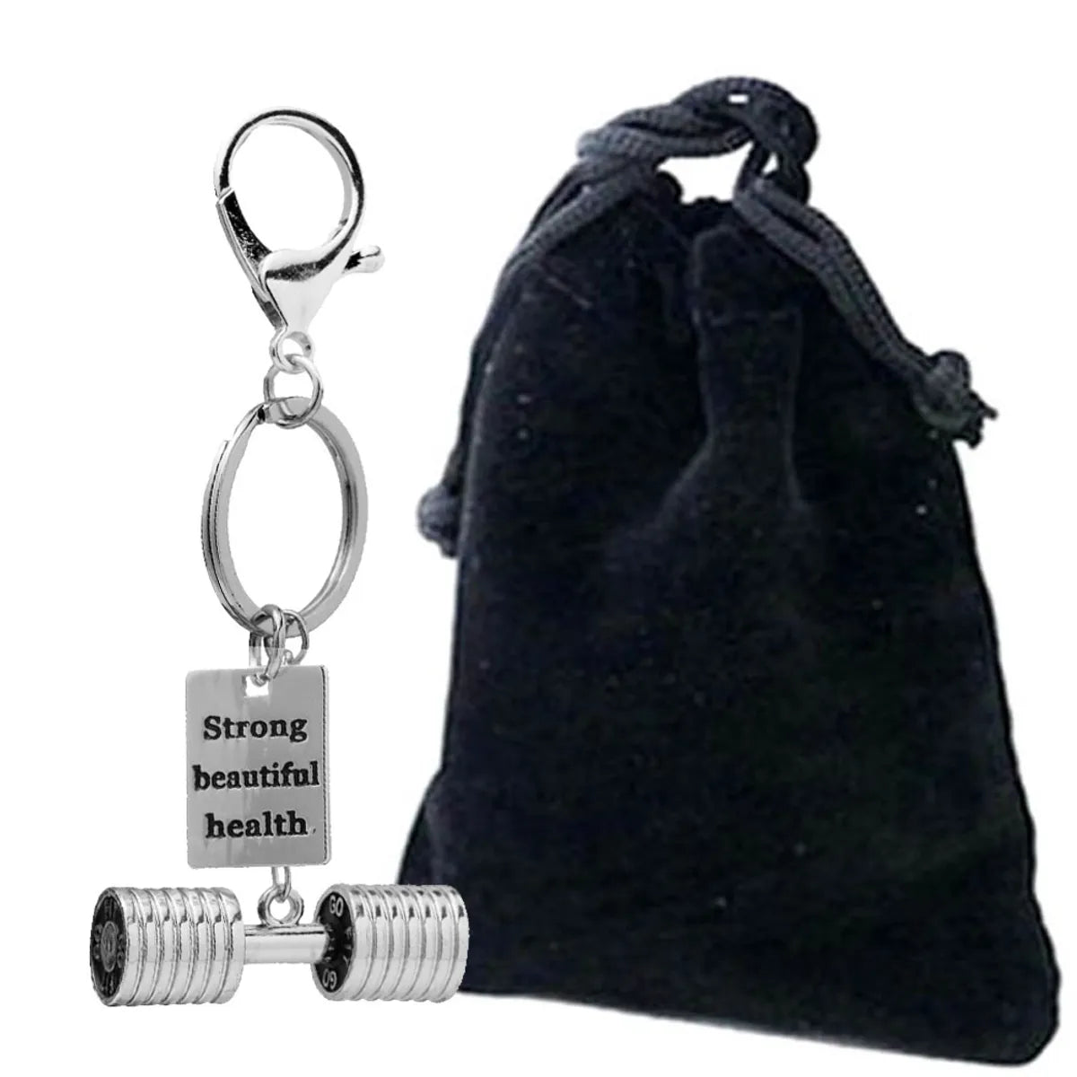 Fashion Creative Fitness Dumbbell Keychain Metal Backpack Buckle