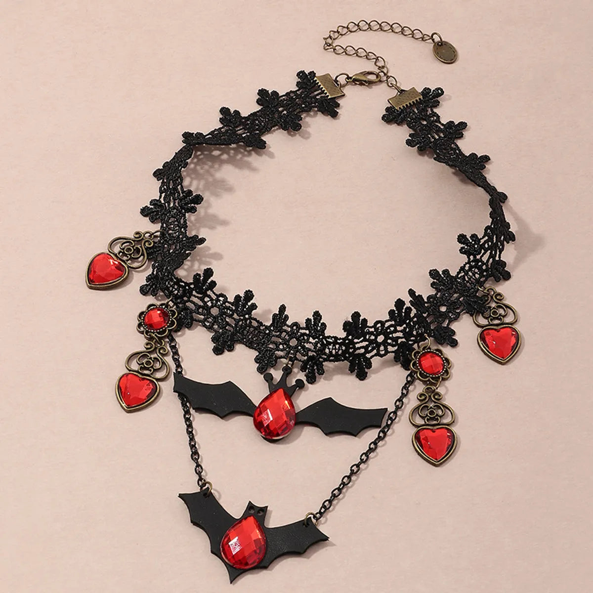 Fashion Creative Lace Exquisite Halloween Lace Bat Necklace Wholesale