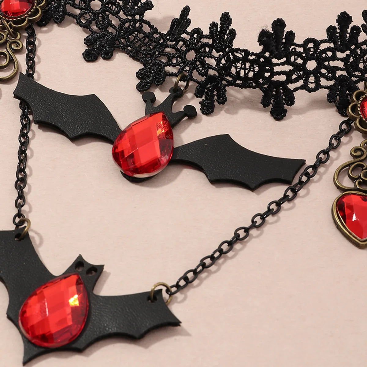 Fashion Creative Lace Exquisite Halloween Lace Bat Necklace Wholesale