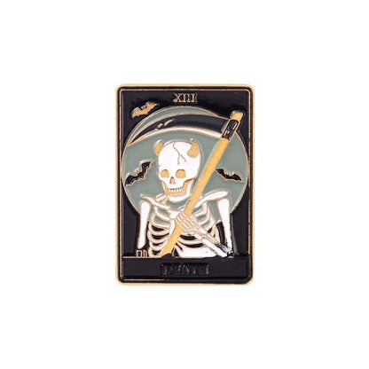 Fashion Creative Tarot Card Shaped Alloy Paint Brooch