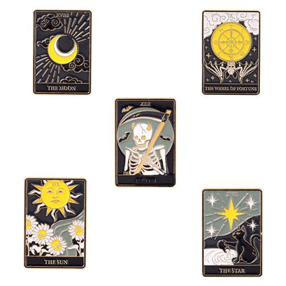 Fashion Creative Tarot Card Shaped Alloy Paint Brooch