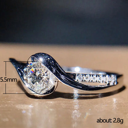 Fashion Creative Twist Inlaid Arrows Zircon Copper Ring Female