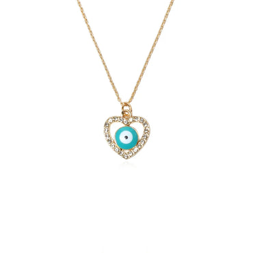 Fashion Creative Women'S Diamond Heart Lock Pendant Alloy Necklace