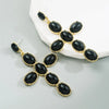 Fashion Cross Alloy Inlay Resin Rhinestones Drop Earrings