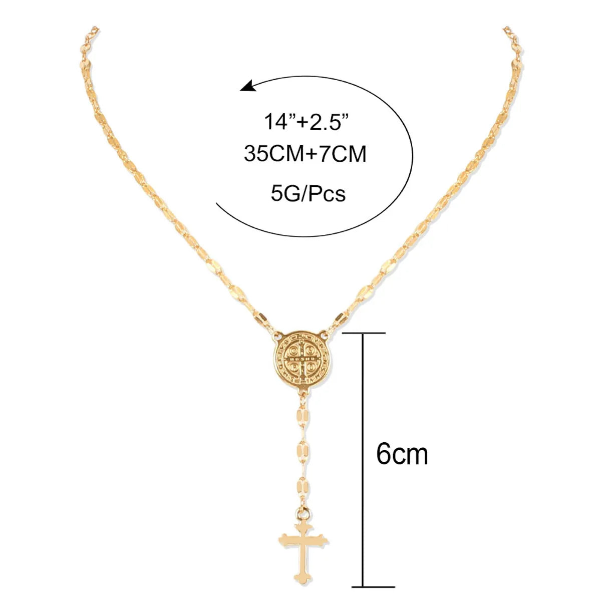 Fashion Cross Alloy Plating Necklace