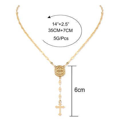 Fashion Cross Alloy Plating Necklace